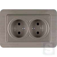 Розетка двойная без заземления 16A/220V Arvia Electric Lavin Медь (21 28 4010 908)